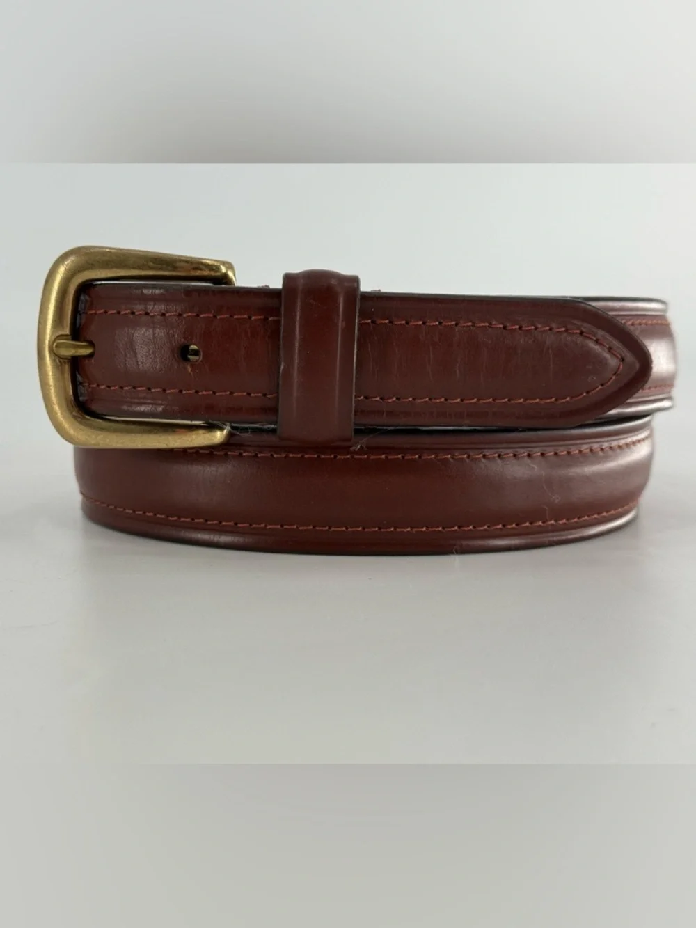 Chaps Vintage Brown Leather Belt 36